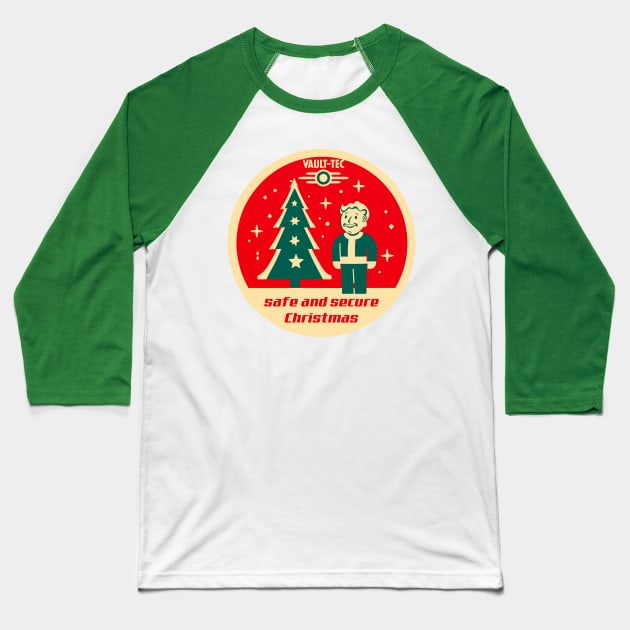 Safe and Secure Christmas Baseball T-Shirt by katmargoli